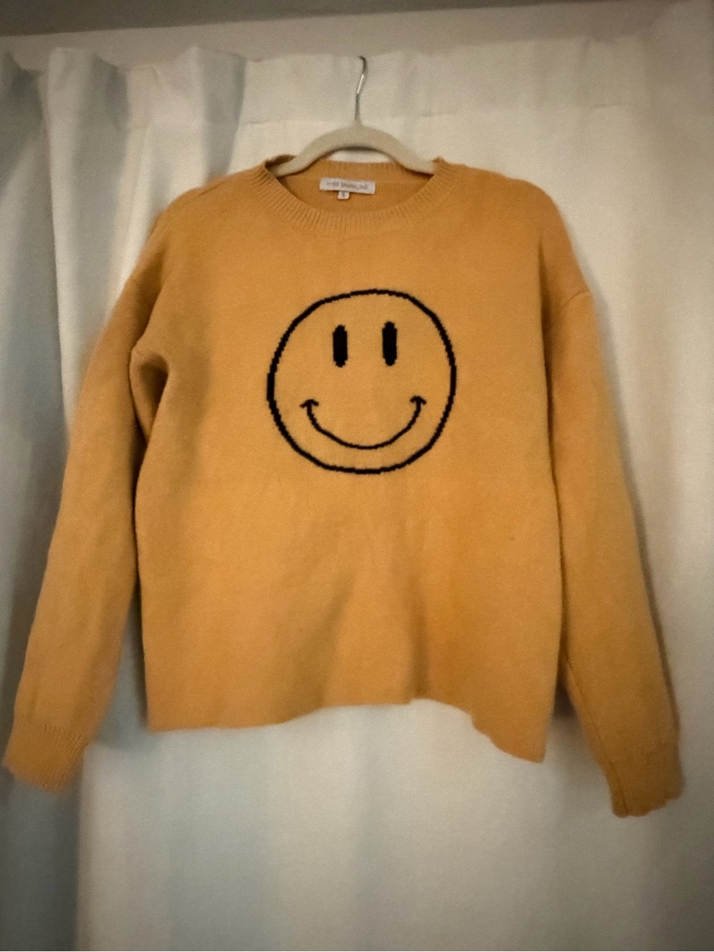 Miss Sparkling Mustard Yellow Smiley Face Sweater